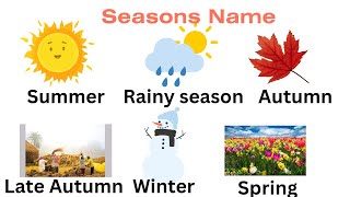 Seasons Name Learn Season name in English  Six seasons Name in English  Basic English Learning [upl. by Jump]