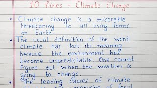 Write 10 lines on Climate change  10 line essay  English [upl. by Derry]