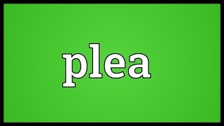 Plea Meaning [upl. by Jump]