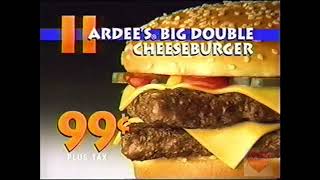 Hardees featuring Coach  Television Commercial  1996 [upl. by Enahpets]