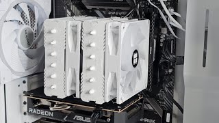 Peerless Assassin 120SE White ARGB CPU Cooler Install TempsUnboxing [upl. by Ocram]