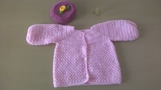 Como hacer una chaqueta de bebé en crochet o ganchillo [upl. by Elmajian]