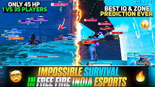 IMPOSSIBLE SURVIVAL IN FREE FIRE INDIA ESPORTS🇮🇳  TM MAFIA 45 HP 1 VS 35 BOOYAH  BEST IN IQ FF ESP [upl. by Latif]