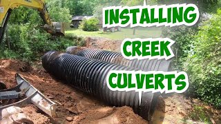 Installing BIG Culvert Pipes In A Creek2024 [upl. by Silver]