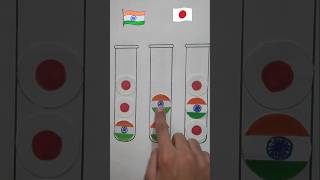 Indian Flag ❤ Japan Flag Flag  Independence Day Drawing  Republic Day Drawing shorts art [upl. by Acinor]