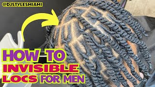 Invisible Locs Tutorial Part 2 How To Add Extensions To Short quot4cquot Hair For Men  Salon Tutorial [upl. by Nyrok278]