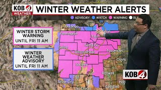 Winter storm brings snow rain and cold to New Mexico [upl. by Eemaj]