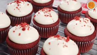 BEST Red Velvet Cupcake Recipe with Cream cheese Frosting  Ep 122  Mortar and Pastry [upl. by Hola912]