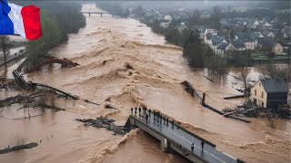 Flood in France caused mass evacuations Ardeche verge great destruction [upl. by Ennayelsel416]