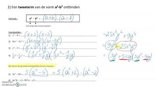 Ontbinden in factoren tweeterm van de vorm a²b² [upl. by Arakawa]