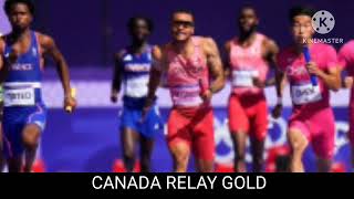 Canada relay gold  Canada 4100 relay Olympic 2024 [upl. by Karlow]