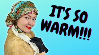 3 New ideas on how to wear a big Russian shawl as a headscarf Russian scarf styles [upl. by Toddie]