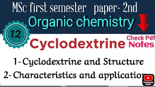 Cyclodextrine Structures  Characteristics and application• MSc first seme notes ORGANIC CHEMISTRY [upl. by Ratep100]