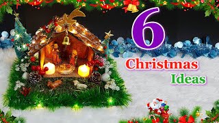 6 Easy Christmas Decoration 2024 ideas from different material  DIY Christmas craft idea🎄480 [upl. by Virgil]