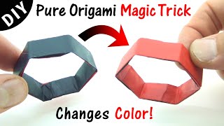 Chameleon Ring 🦎💍 Pure Origami Magic Trick 😲 Changes Color 🥵 [upl. by Elgna]