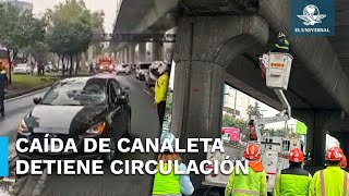 Cae canaleta del Segundo Piso de Periférico sobre dos automóviles [upl. by Killion981]