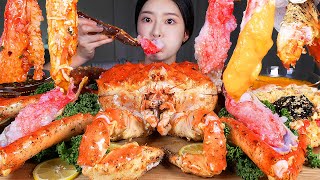 ASMR MUKBANG  3kg 넘는 킹크랩 🦀 킹크랩회 찜 게딱지볶음밥 먹방 7lb KING CRAB RAW KING CRAB BOILED CRAB FRIED RICE [upl. by Sidwell56]