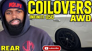 How To Install REAR BC Coilovers Q50 AWD [upl. by Cavan]