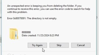 How to fix Error 0x80070091 The directory is not empty  The easy way 100 working [upl. by Ientruoc66]