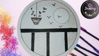 Easy circle drawing  Pencil drawing in circle step by step Circle drawing for beginners [upl. by Ennaegroeg]