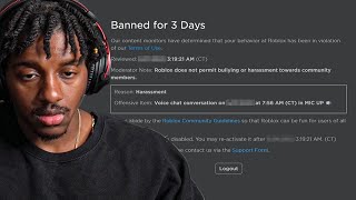 GETTING BANNED IN ROBLOX VOICE CHAT [upl. by Bryon]