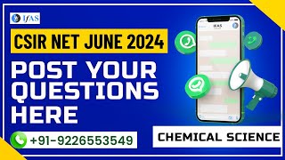 Post CSIR NET Chemical Science Questions Here  CSIR NET Chemical Science June 2024  IFAS [upl. by Stanway]