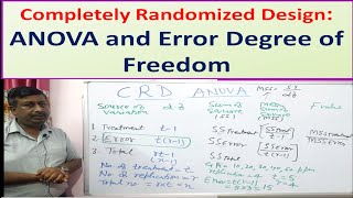 Completely Randomized Design ANOVA and Error Degree of Freedom [upl. by Urian613]