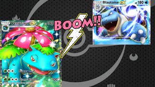 POKÉMON TCG POCKET VENUSAUR VS BLASTOISE Super Close Match [upl. by Intihw]