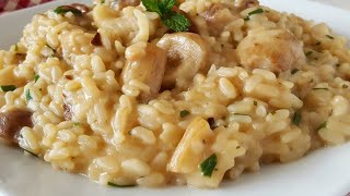 Reteta Simpla de Risotto cu Ciuperci Parmezan si Unt  Reteta Traditionala Italiana de Orez Cremos [upl. by Castra55]