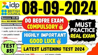 IELTS Listening Practice Test 2024 with Answers  08092024  Test No  851 [upl. by Frankhouse]