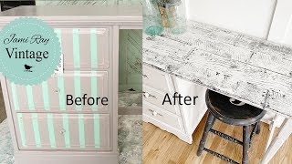 How To Fake Barn Wood  Furniture Makeover [upl. by Leunamesoj405]