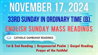 17 November 2024 English Sunday Mass Readings  33rd Sunday in Ordinary Time B [upl. by Buzz454]