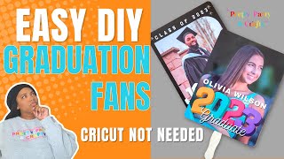 DIY Graduation Fan Using Canva Cricut Not Needed [upl. by Ahsan]