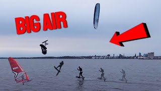 BIG AIR Kite Tricks  2023 Spring Windsurfing Highlights on Lake Mälaren [upl. by Haase]