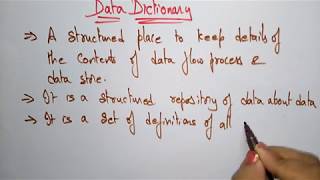 data dictionary  software engineering [upl. by Philemon]