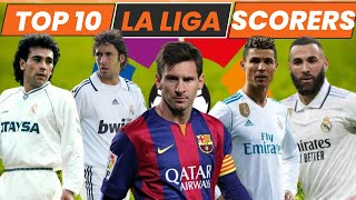 The top 10 goal scorers in La Liga history [upl. by Redienhcs]