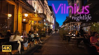 Night Walk in Vilnius Street 4K [upl. by Elehcir293]