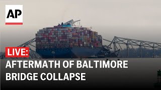 Baltimore bridge collapse LIVE View of ship collision [upl. by Mctyre]