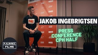 Jakob Ingebrigtsen Press Conference before Copenhagen Half Marathon Debut full [upl. by Gurolinick292]