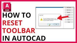 How to Reset Toolbar in AutoCAD QUICK amp EASY [upl. by Dupuis]