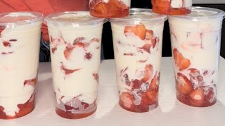 Receta de fresas con crema para negocio [upl. by Gloriane]