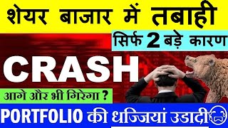 STOCK MARKET CRASH😭  PORTFOLIO की धज्जियां उड़ी😭🔴 NIFTY CRASH🔴 NIFTY PREDICTION🔴🔴MARKET CRASH SMKC [upl. by Rammaj]