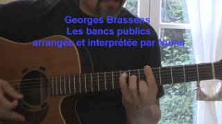 Les amoureux des bancs publics Georges Brassens Reprise jazzy à la guitare cover 1953 [upl. by Eedak]