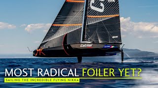 Maxi slayer Exclusive first sail on the radical 60ft foiler Flying Nikka [upl. by Whiting]