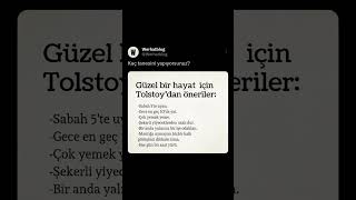 Kaç tanesini yapıyorsunuzGüzel bir hayat için Tolstoydan önerilerSabah 5te uyanGece en geç [upl. by Anaihs]