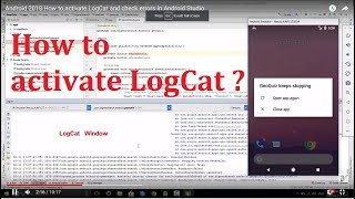 Android basic How to activate LogCat in Android Studio [upl. by Bunde531]