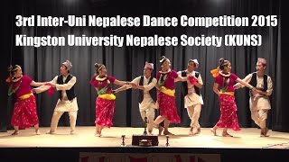 3rd InterUni Nepalese Dance Competition 2015 Kingston University Nepalese Society [upl. by Faxun426]