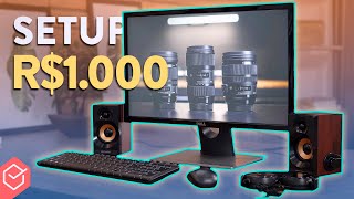 CONSEGUI MONTAR um SETUP HOME OFFICE BARATO por R1000 [upl. by Roana]