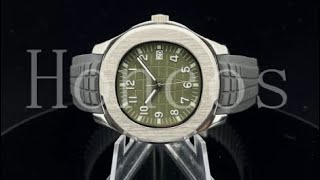 Custom Made Mods Aquanaut Watch 5167A 5168G want to be Khaki Green dial Black Rubber band NH35 [upl. by Florio]