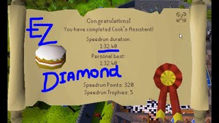 OSRS Cooks assistant Quest speedrunning 13240 Easy Diamond Rank 6 replicable [upl. by Fry]